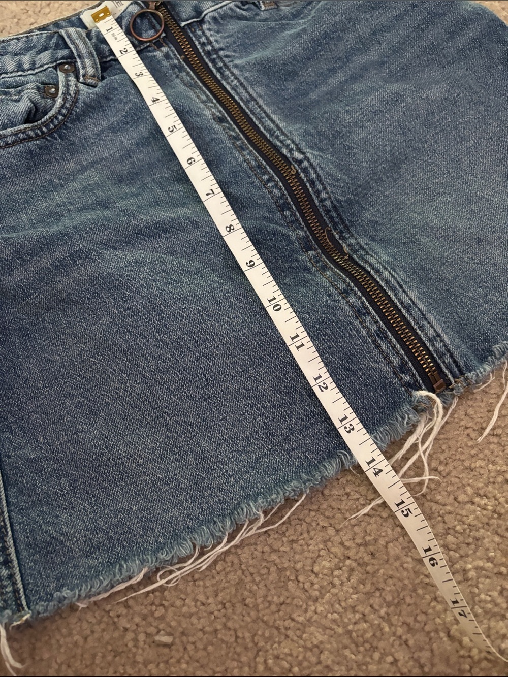 We the Free- free people Denim Zip-Front Skirt in Blue size 24 - Picture 5 of 6